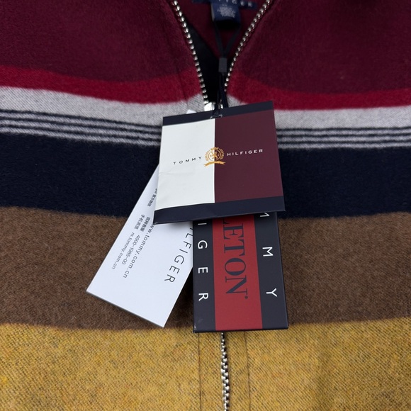 Pendleton x Tommy Hilfiger Rare Wool Blend Valley Stripe Tribal Bomber Jacket - Picture 6 of 11